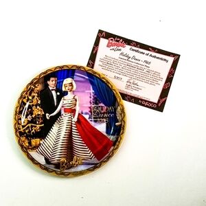 Barbie Holiday Dance Collector Plate with Red and Gold Accents